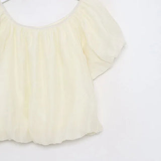 Chiffon shirred blouse