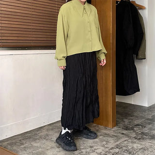 Wrinkle long skirt