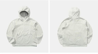 [Monterest] Fleece-Lined Hooded Zip-Up Cardigan