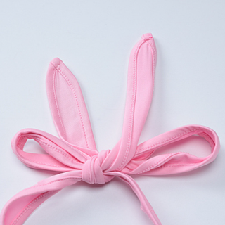 Ruched halter self tie lace hem u neck pant set