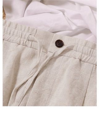[CULTUM] Linen Drawstring Trousers