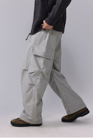 [Monterest] Wool Blend Wide Cargo Work Pants