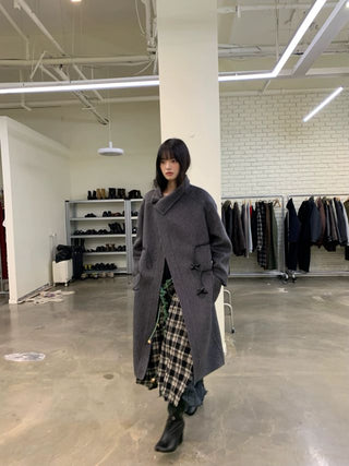 NEVERSEEZ Handmade Wool Blend Duffle Coat