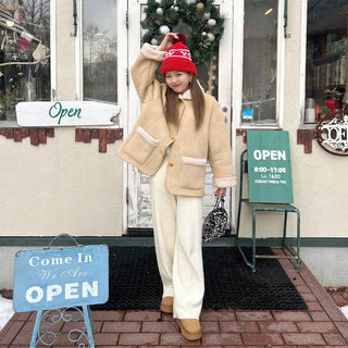 Knit wide-leg pants