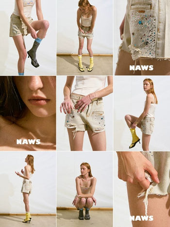 [NOTAWEAR] Rhinestone Denim Shorts