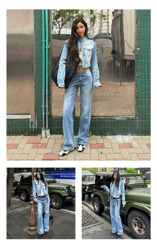 [NOTAWEAR] V-Waist Slim Straight Jeans