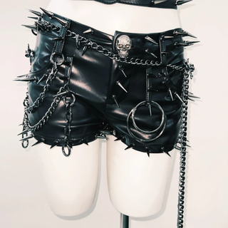 Rivet belt skull applique tube top