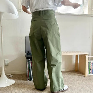 Pintuck Wide Chino Pants