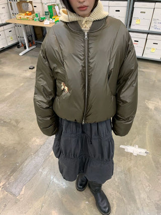 [NEVERSEEZ] Cropped Puffer Down Jacket