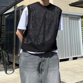 minette fishnet vest