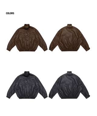 [MASONPRINCE] Harrington PU Leather Jacket