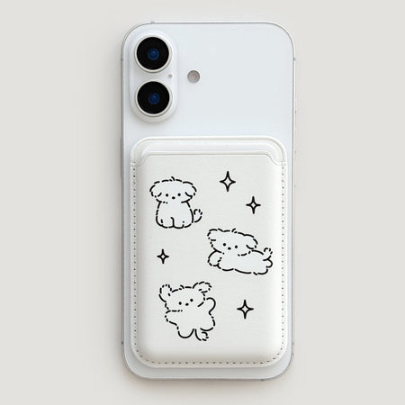 [Macsafe] Twinkle puppy MagSafe Leather Card Wallet