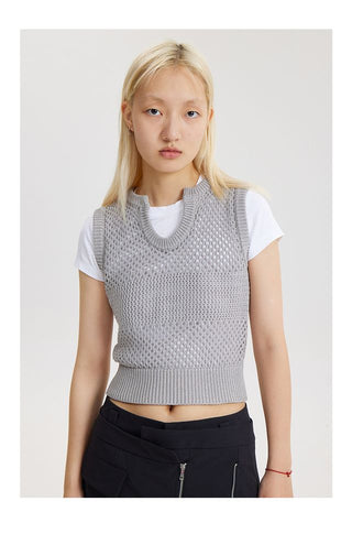 CONP Knitted mesh tight vest (gray)