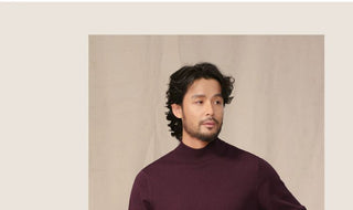 [CULTUM] Cashmere Blend Mock Neck Sweater