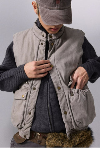 [Monterest] Washed Cotton Padded Work Vest
