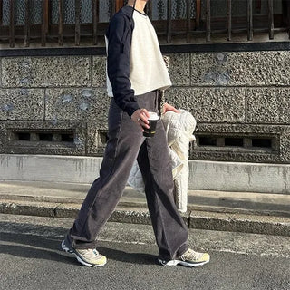 Straight corduroy pants