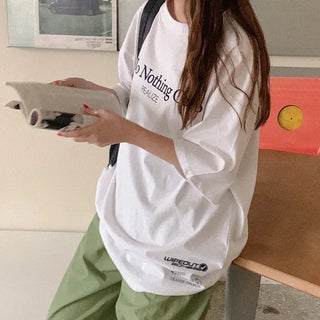 Lettering Oversized Short-Sleeve T-Shirt