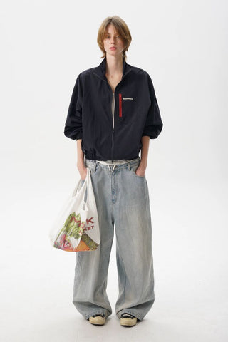 [MASONPRINCE] Lightweight Nylon Stand Collar Jacket