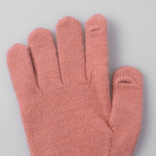 Finger-slit knit gloves