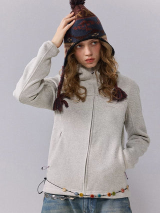 [Monterest] 5A Antibacterial Fleece-Lined Hooded Cardigan
