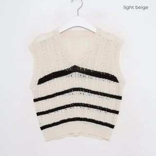 Striped knit vest