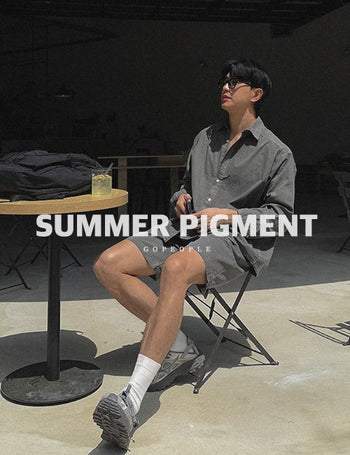 [Linen summer] Pigment shirt (cool fabric)