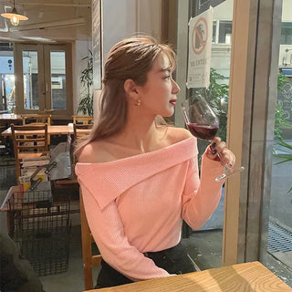 Asymmetrical Color Ribbed Pullover