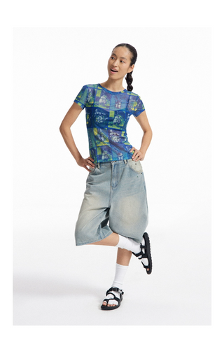 [CONP] Graphics Slim Fit Mesh T-shirt