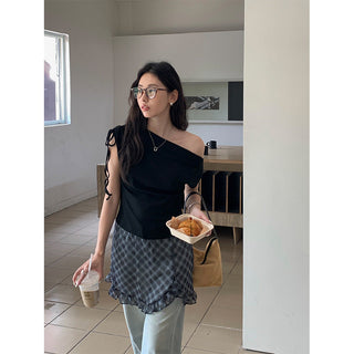 off-shoulder mesh dress