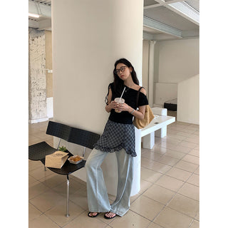 off-shoulder mesh dress