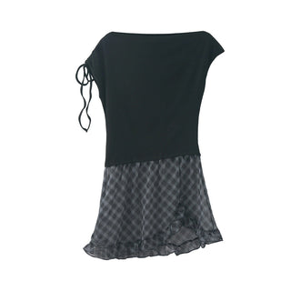 off-shoulder mesh dress