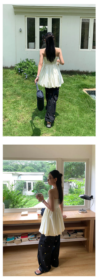 embroidered mop pants