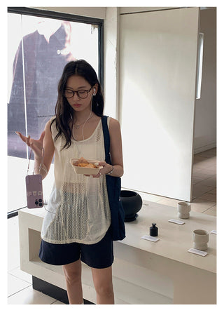 crochet sleeveless vest