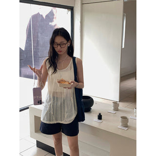 crochet sleeveless vest