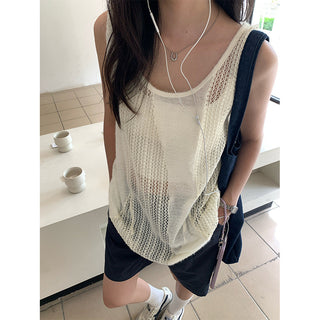 crochet sleeveless vest