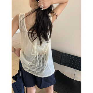 crochet sleeveless vest