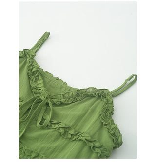 ruffled v-neck