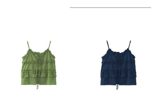 ruffled v-neck