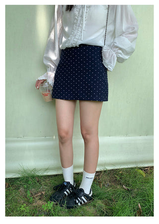 dots A-line skirt
