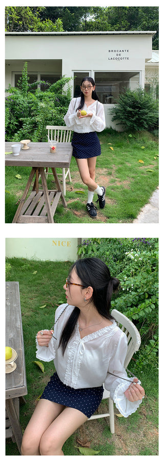 dots A-line skirt