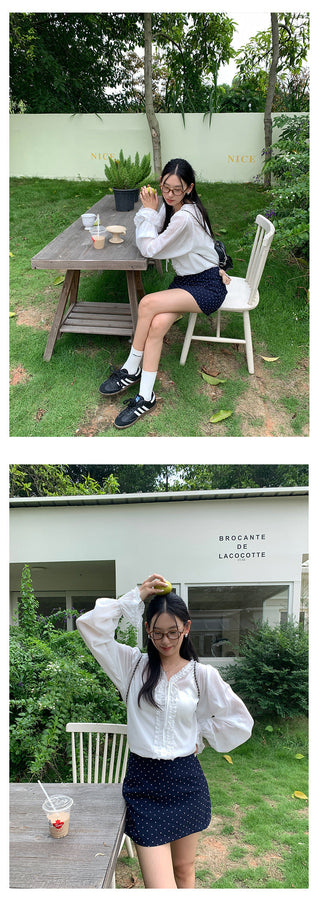dots A-line skirt