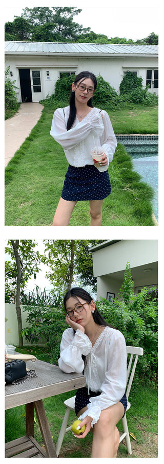 dots A-line skirt
