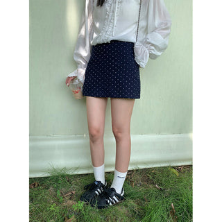 dots A-line skirt