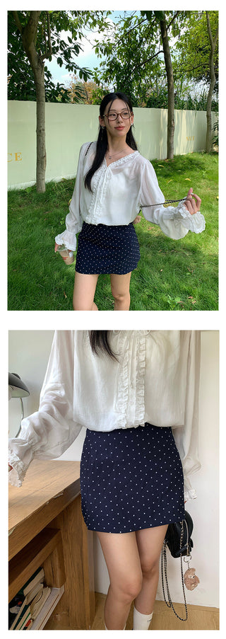 dots A-line skirt