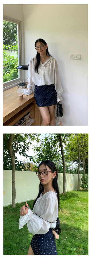 dots A-line skirt