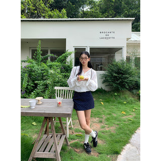 dots A-line skirt