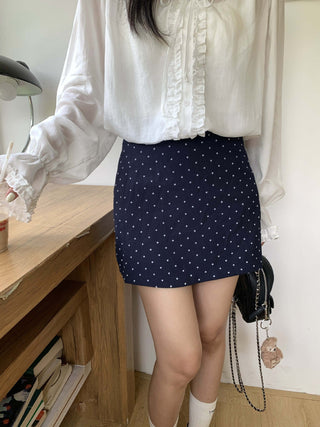 dots A-line skirt