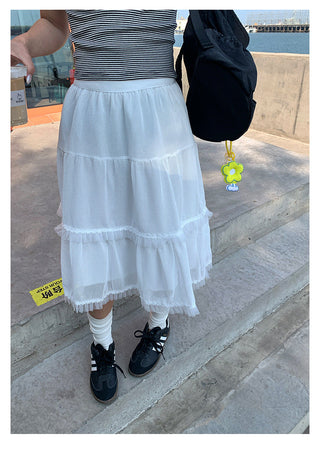 mesh slim skirt