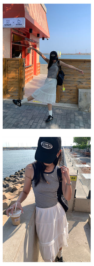 mesh slim skirt