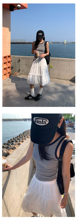 mesh slim skirt